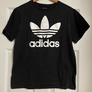 adidas Black T-Shirt with White Trefoil Label